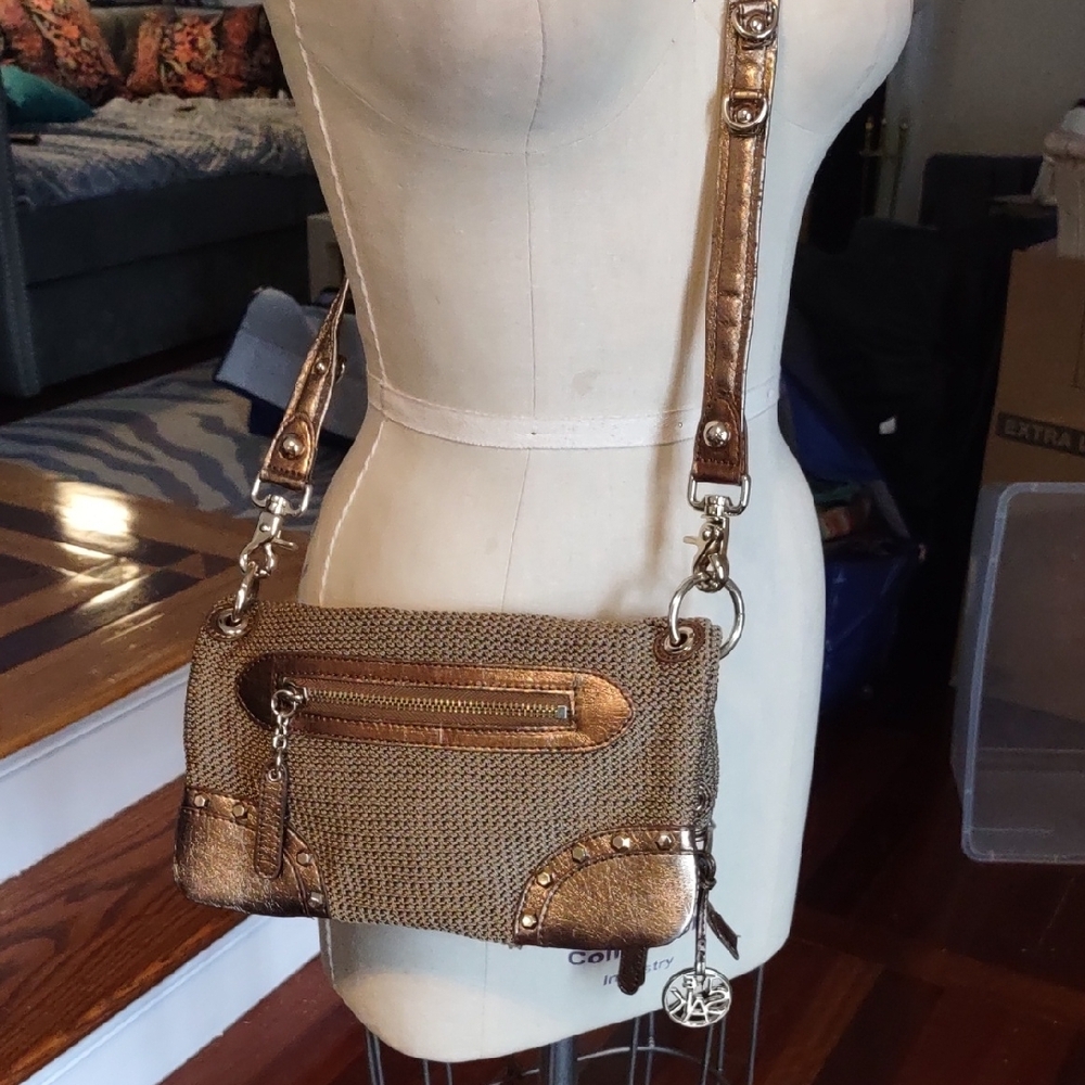 The Sak Metallic Bronze and Tan Crossbody Bag - Picture 11 of 13